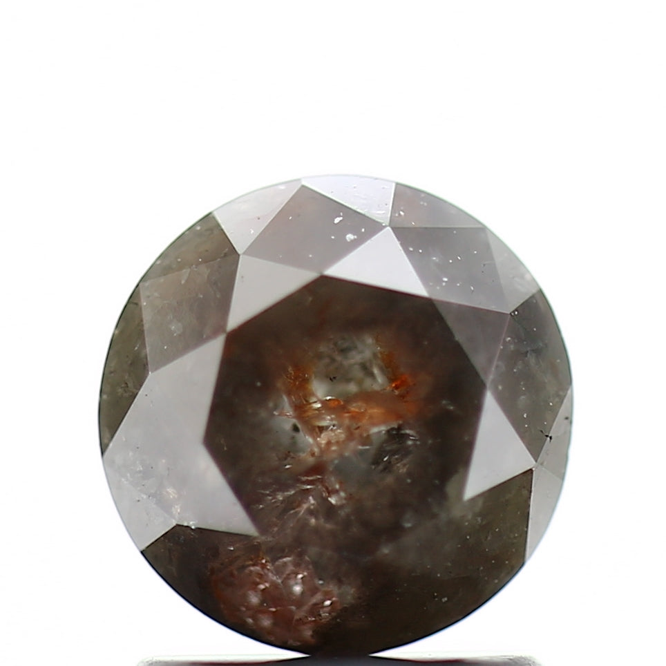 1.56 Carat Gray Rustic Round Shape Brilliant Cut Natural Loose Diamond